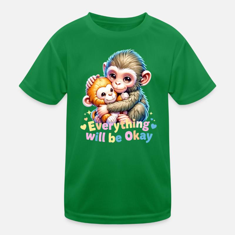 Alles wird gut, Affenumarmung Kinder Funktions-T-Shirt