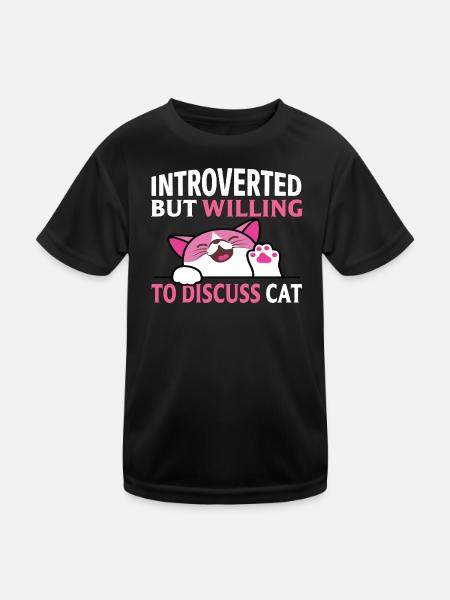 Introverted cat discussion - Kids Functional T-Shirt - black
