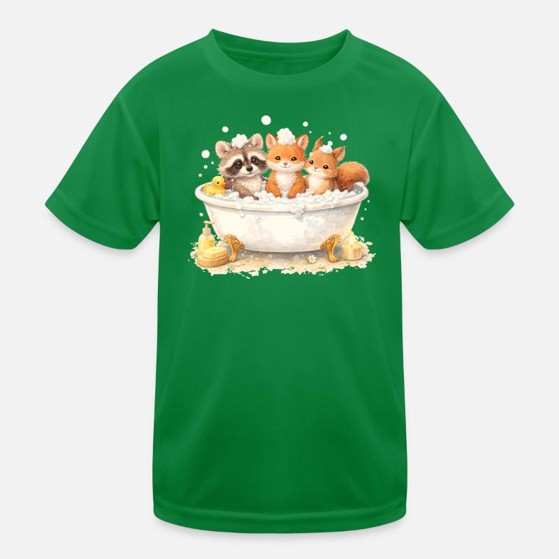 Illustration de la baignée d’animaux de la forêt mignons T-shirt sport Enfant