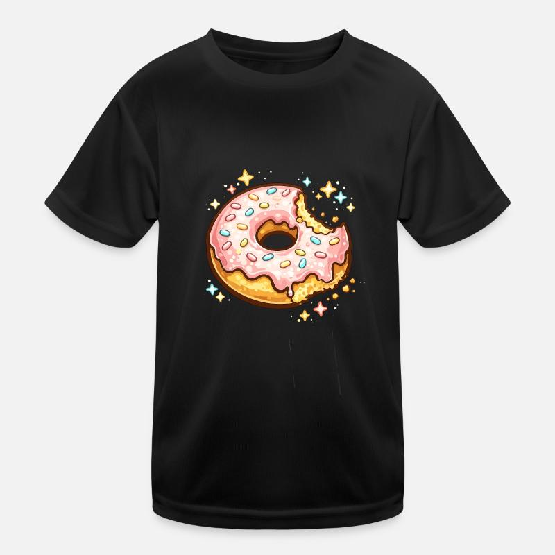 Zuckerrosa Donut mit Sprinkles Funkeln Kinder Funktions-T-Shirt