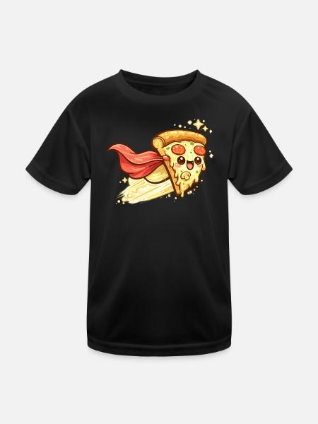 Héros pizza avec cape - T-shirt sport Enfant - noir - Devant