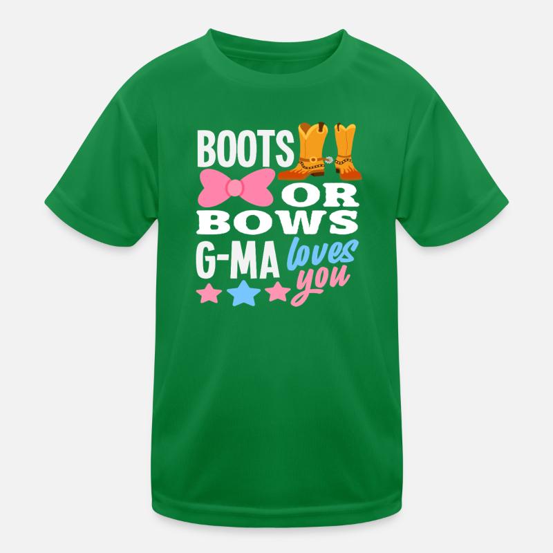 Boots or bow granny loves you Kids Functional T-Shirt