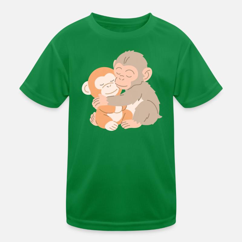 Hugging Monkeys Embrace Kids Functional T-Shirt