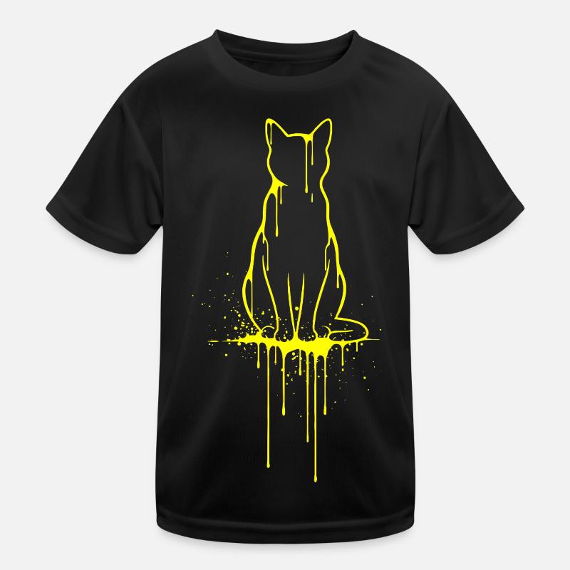 Silhouette de chat Look doré T-shirt sport Enfant