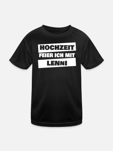 Lenni als Heiraten - Kinder Funktions-T-Shirt - Schwarz - Vorne