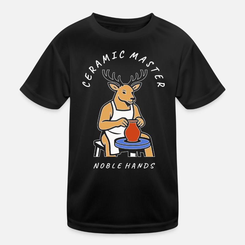Ceramic Master Deer — Noble Hands - Kids Functional T-Shirt - black