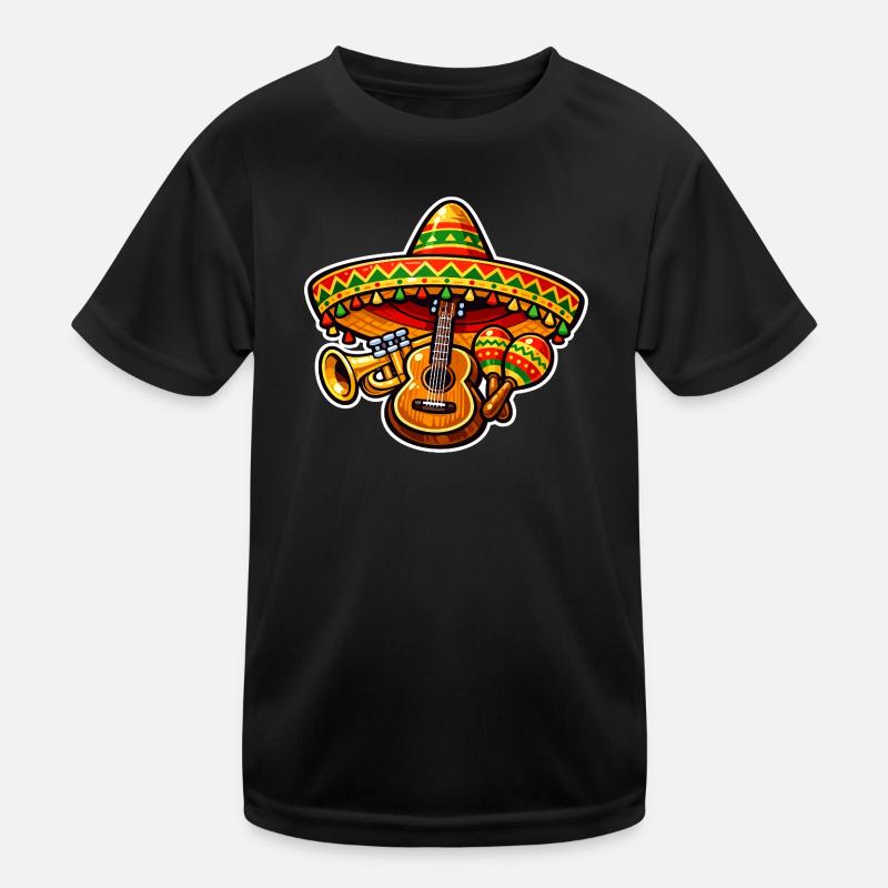 Fiesta Ukulele Sombrero Design Kids Functional T-Shirt