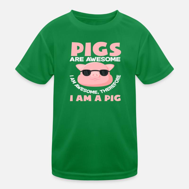 Pigs are great, that's why I'm one funny Kids Functional T-Shirt
