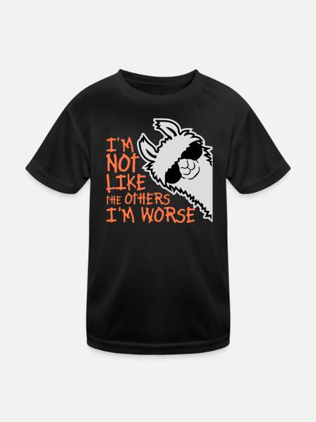 Lama Sunglasses Not Like The Others I'm Worse - Kids Functional T-Shirt - black - Front