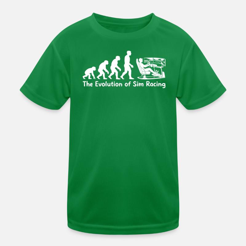 Die Evolution des Sim Racings Kinder Funktions-T-Shirt