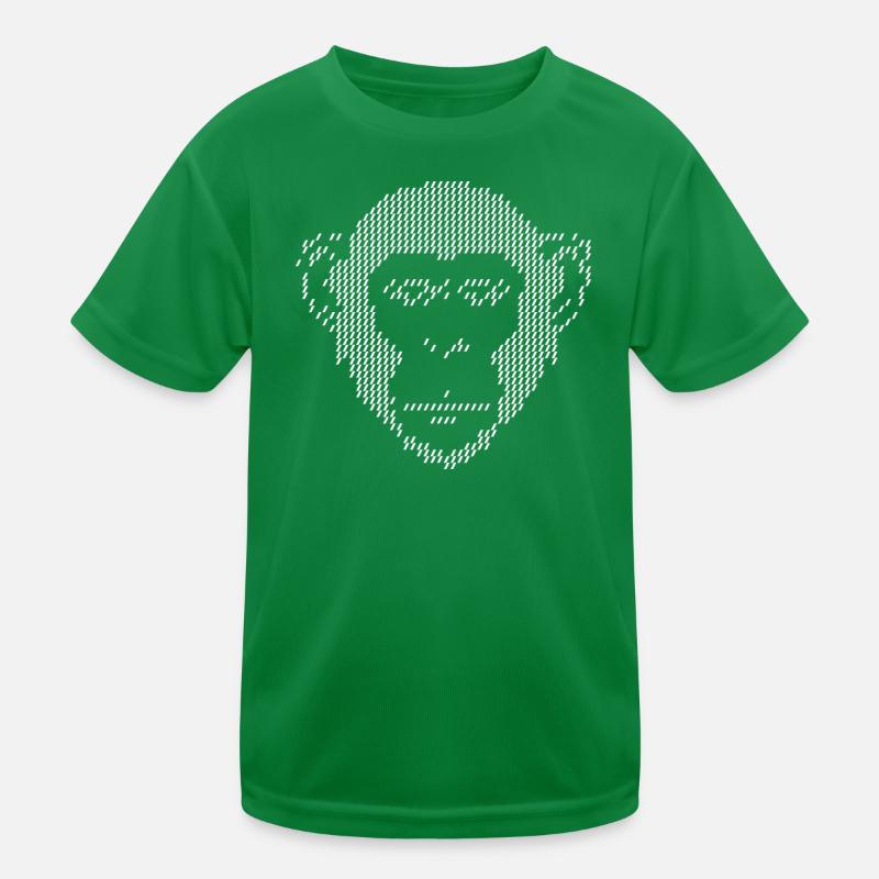 Pixel Monkey Halbton-Kunst Kinder Funktions-T-Shirt