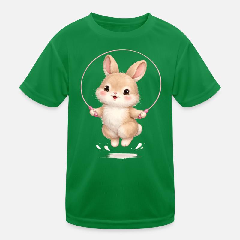 Süßer Hase beim Seilspringen  Kinder Funktions-T-Shirt