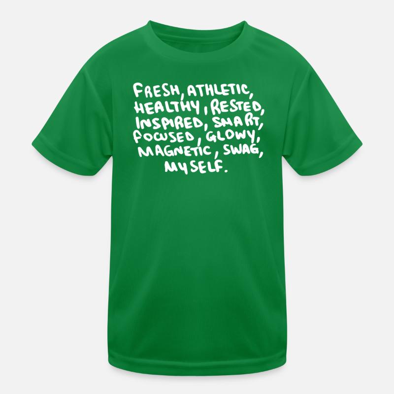 fresh, athletic, healthy, rested, inspired, smart Kinder Funktions-T-Shirt