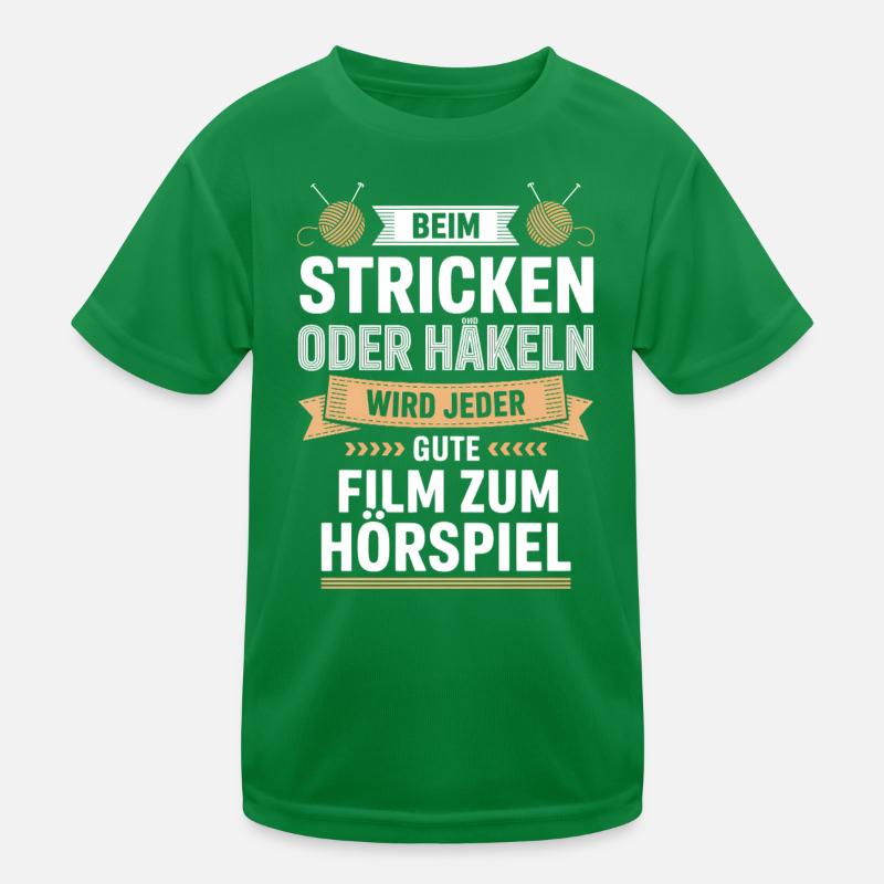 Beim Stricken Oder Häkeln: Hörspiel-Genuss Kinder Funktions-T-Shirt