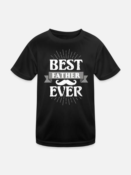 BEST FATHER EVER BESTER PAPA VATER DAD VATERTAG - Kinder Funktions-T-Shirt - Schwarz - Vorne