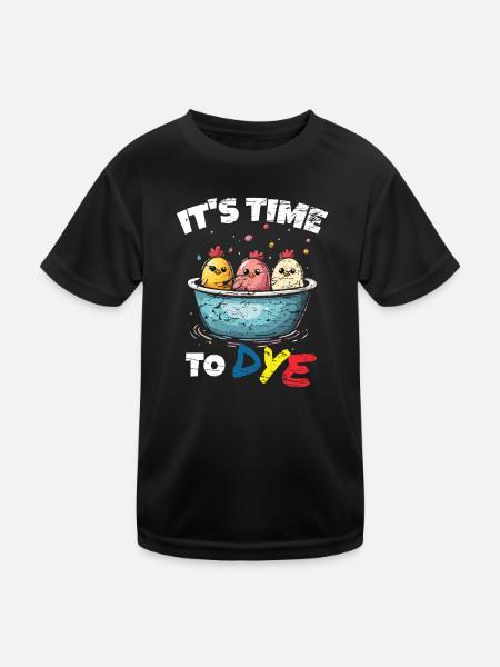 Ostern Eier Färben Ostereier - Kinder Funktions-T-Shirt - Schwarz