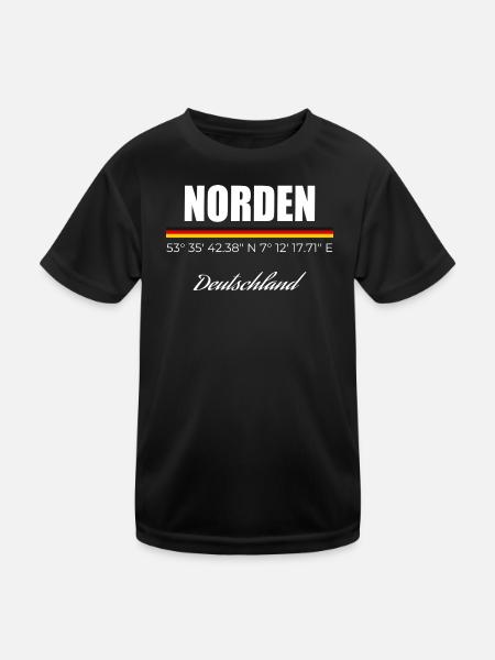 Norden - Kinder Funktions-T-Shirt - Schwarz - Vorne