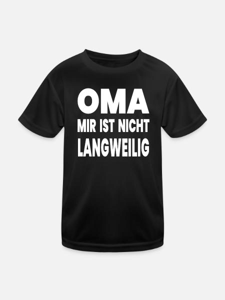 Oma - Kinder Funktions-T-Shirt - Schwarz - Vorne
