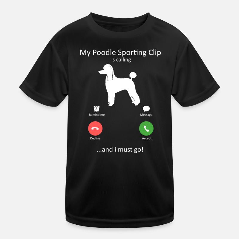 Pudel eingehender Anruf lustige Telefonschnitt-Schnittstelle Kunst Kinder Funktions-T-Shirt