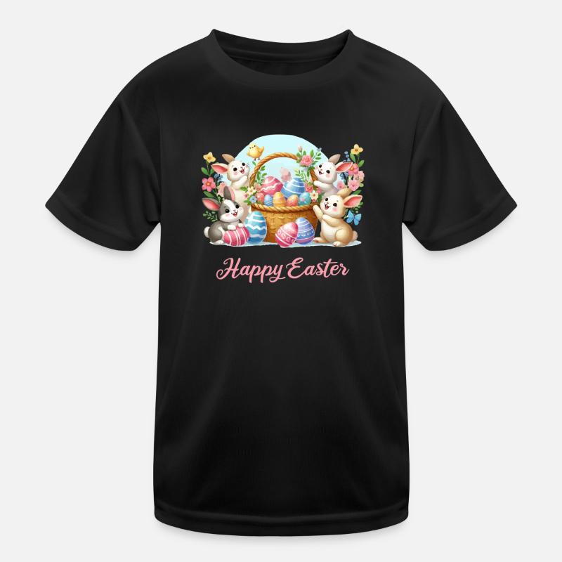 Osterhasenkorb Frühlingsfreude Kinder Funktions-T-Shirt