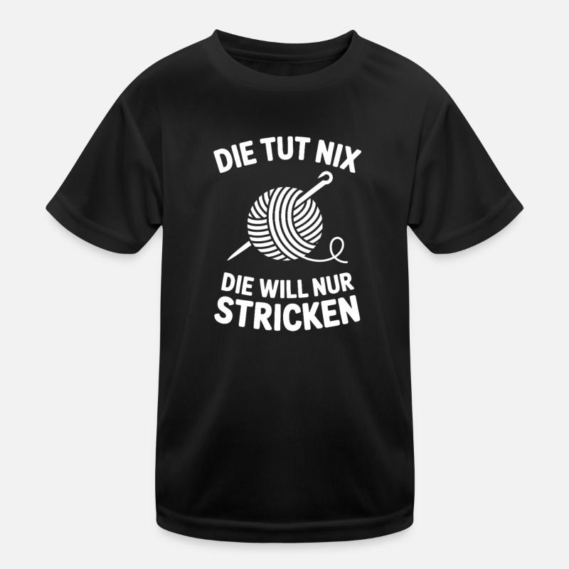 Die Nadel Will Stricken – Strickdesign Kinder Funktions-T-Shirt
