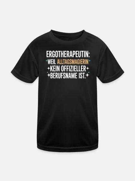 Ergotherapeutin Ergo Praxis Team Ergotherapie - Kinder Funktions-T-Shirt - Schwarz - Vorne