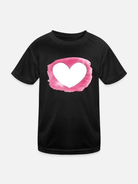 Heart - personalizable - Kids Functional T-Shirt - black