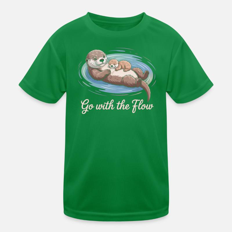 Otter-Duo geht mit dem Strom Kinder Funktions-T-Shirt