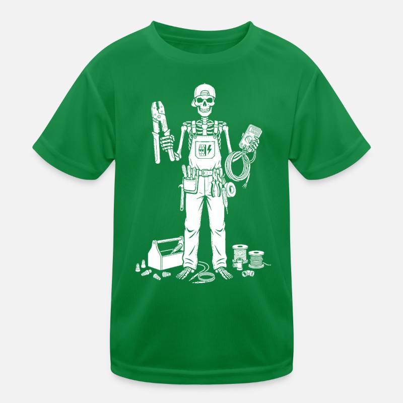 Électricien squelette avec boîte à outils T-shirt sport Enfant