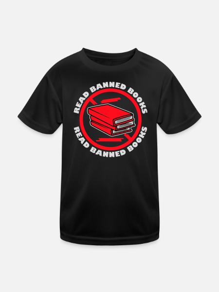 Read Banned Books Verbotene Bücher Lesen Freiheit - Kinder Funktions-T-Shirt - Schwarz - Vorne