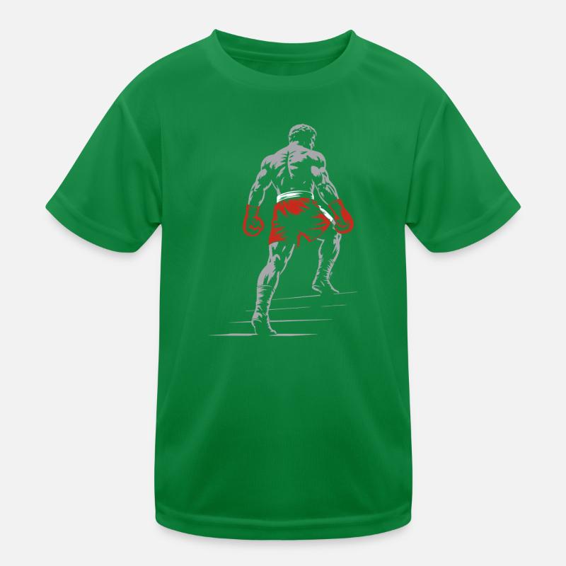 Boxer mit Boxhandschuhen Kinder Funktions-T-Shirt