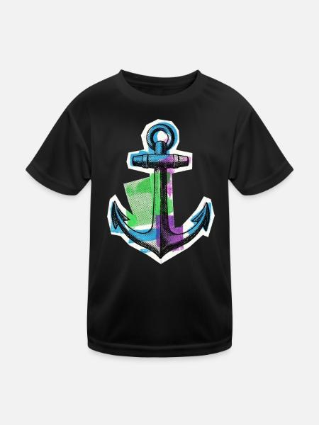 Segler Seefahrer Kapitän - Kinder Funktions-T-Shirt - Schwarz - Vorne
