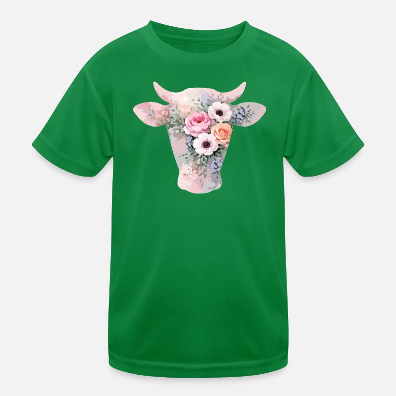 Fleurs en forme de vache T-shirt sport Enfant