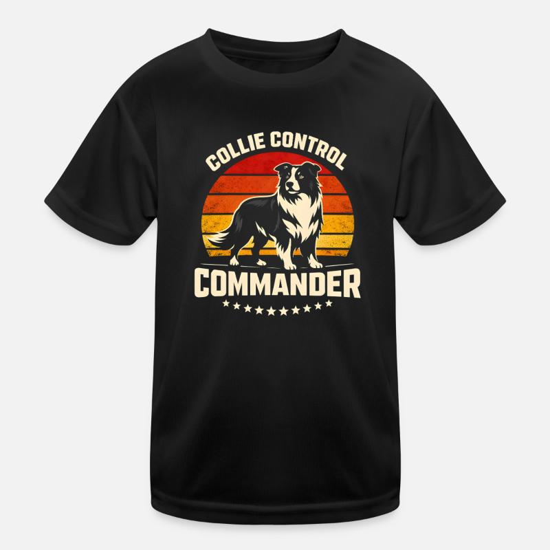 Collie Kommando | Border Collie Retro Kinder Funktions-T-Shirt