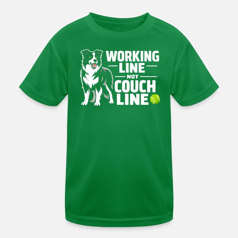 Arbeitslinie statt Sofa | Border Collie Kinder Funktions-T-Shirt