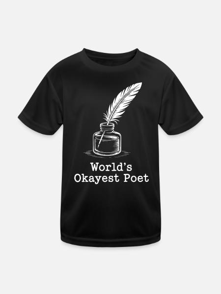 Okayste Dichter-Tintenflasche - Kinder Funktions-T-Shirt - Schwarz - Vorne