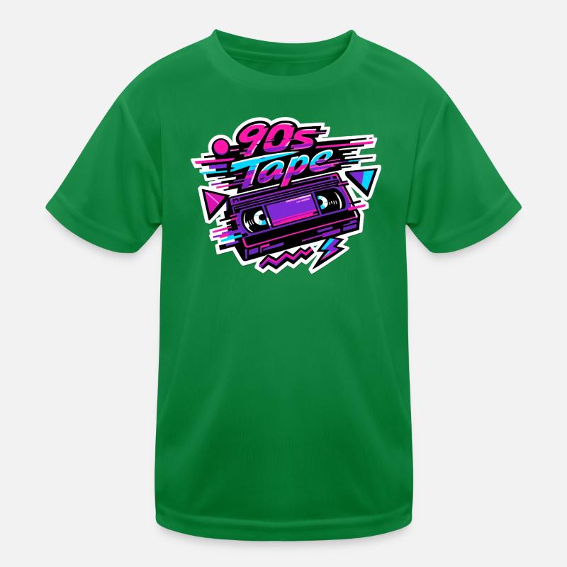 90s Tape Neon Retro Cassette Kinder Funktions-T-Shirt