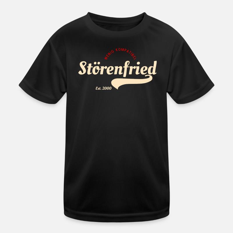 Störenfried Vintage Script Logo - Kinder Funktions-T-Shirt - Schwarz