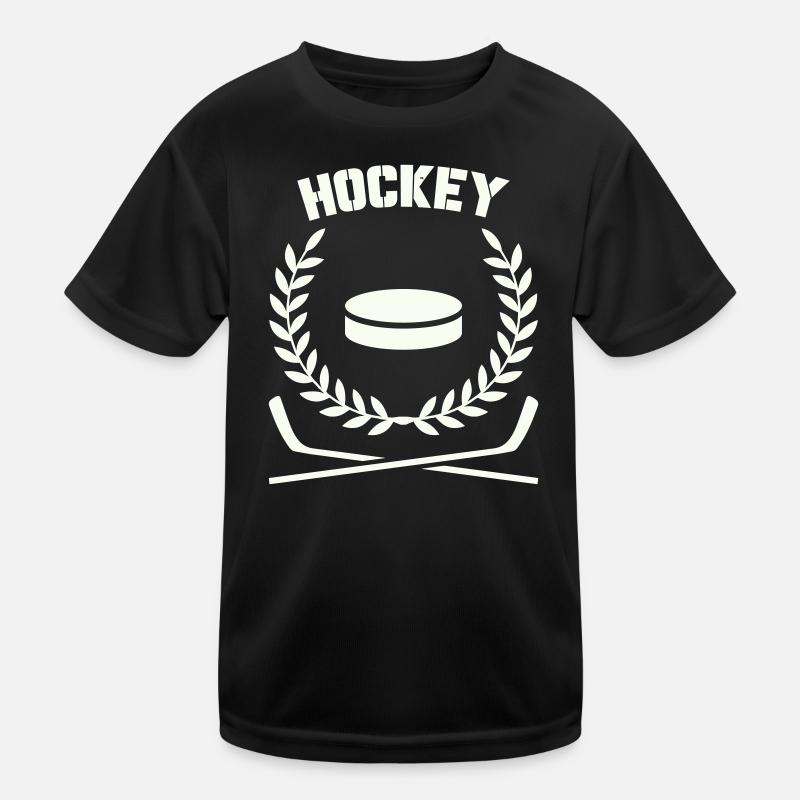 Hockey emblem with disc and laurel Kids Functional T-Shirt