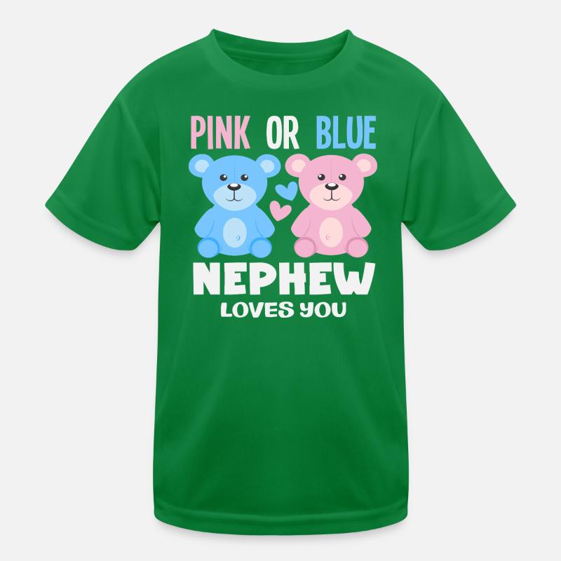 Pink Oder Blau Neffe Liebt Dich Kinder Funktions-T-Shirt