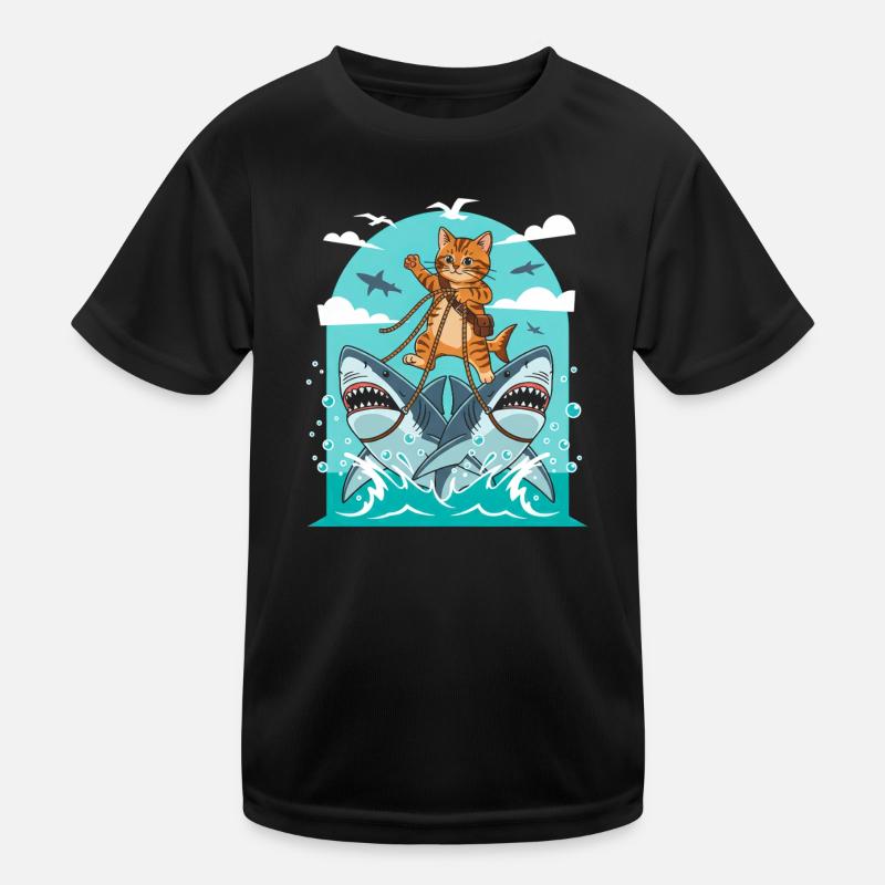 Chatons sur des aventures de requins T-shirt sport Enfant