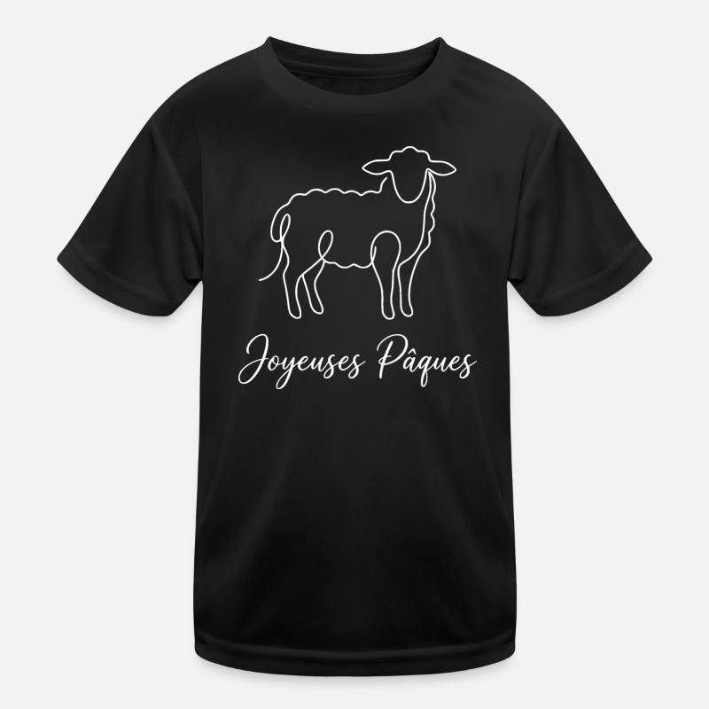 Joyeuses Pâques , Süßes Lämmchen Oster Shirt, Bag Kinder Funktions-T-Shirt