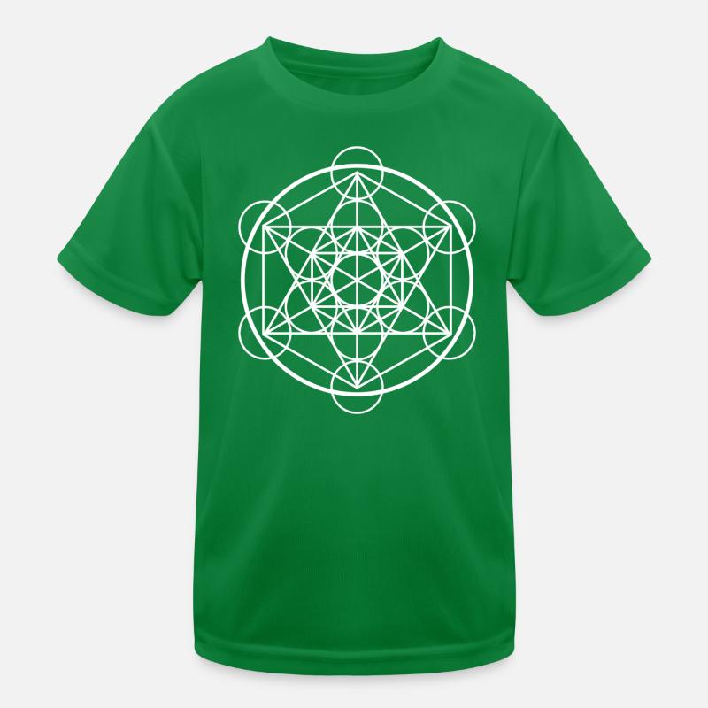 Metatron Cube Sacred Geometry Kids Functional T-Shirt