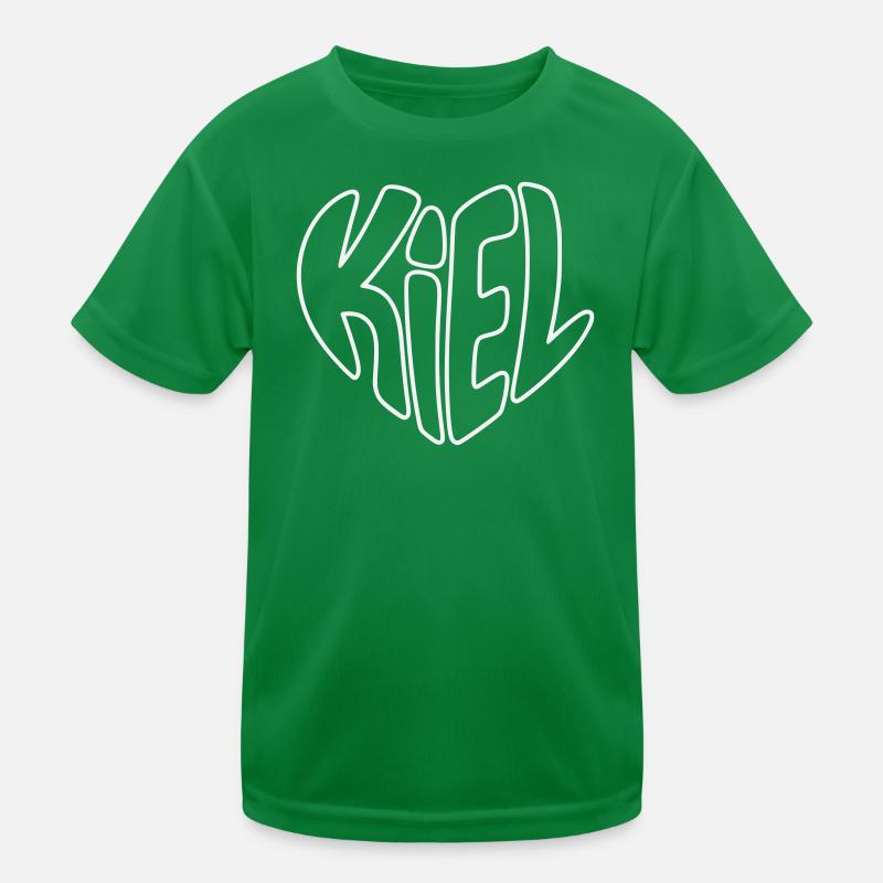 Kiel Outline Herz Typo Kinder Funktions-T-Shirt