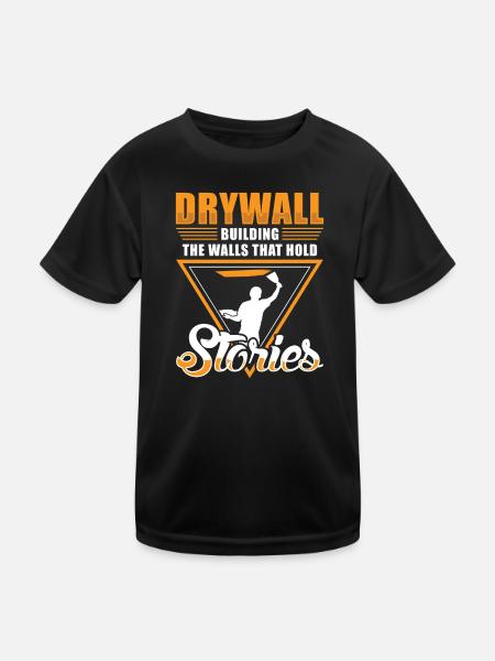 Constructeur de plaques de plâtre Installateur de plaques de plâtre - T-shirt sport Enfant - noir - Devant