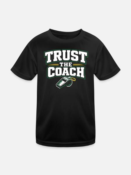 Fußballtraining Jugend-sport-trainer - Kinder Funktions-T-Shirt - Schwarz - Vorne