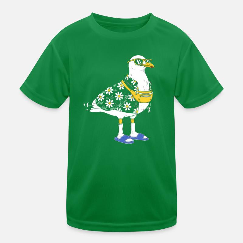 Gänseblümchen-Seemöwe im Sommerlook Kinder Funktions-T-Shirt