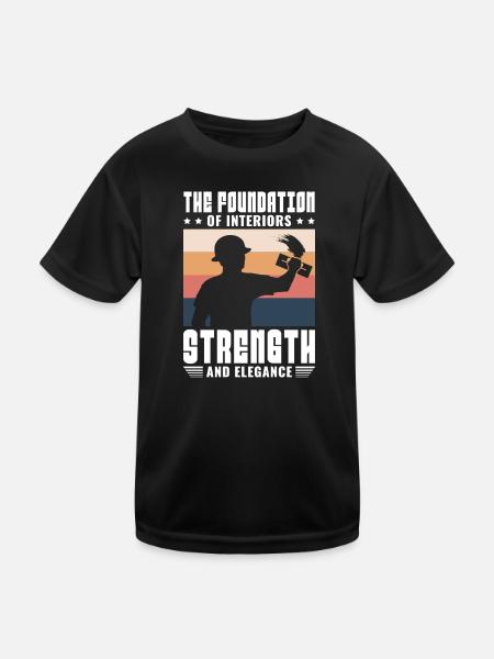 Constructeur de plaques de plâtre Installateur de plaques de plâtre - T-shirt sport Enfant - noir - Devant