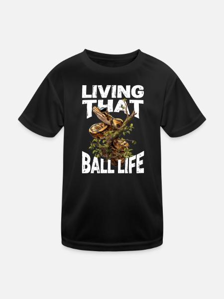 Königspython Schlangen Liebhaber Terrarium Python - Kinder Funktions-T-Shirt - Schwarz - Vorne