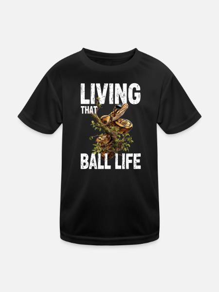Königspython Schlangen Liebhaber Terrarium Python - Kinder Funktions-T-Shirt - Schwarz - Vorne